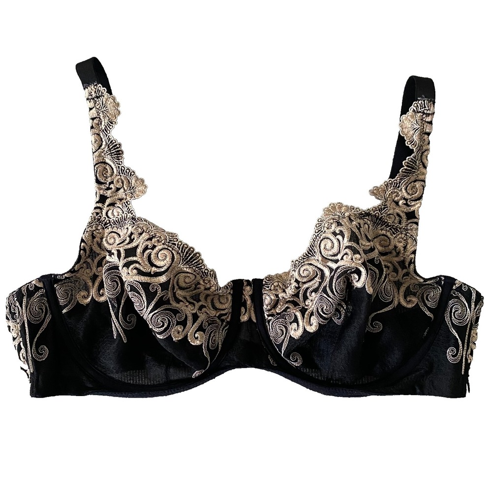 Soma Black Gold Underwire Bra 38C Woman's‎ Sexy Lingerie